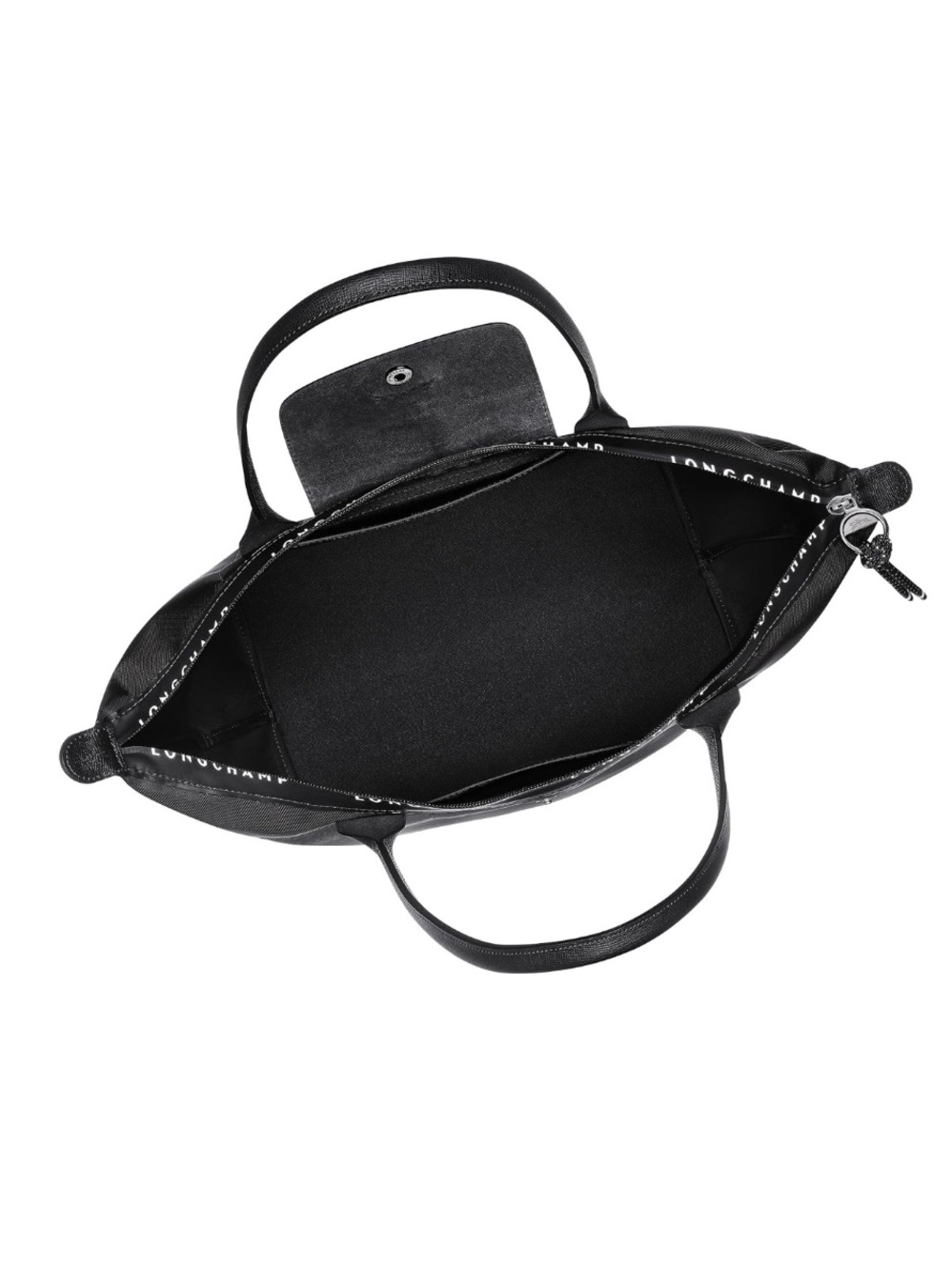 Longchamp Black Nylon Tote with Leather Handles - Picture 4 of 10
